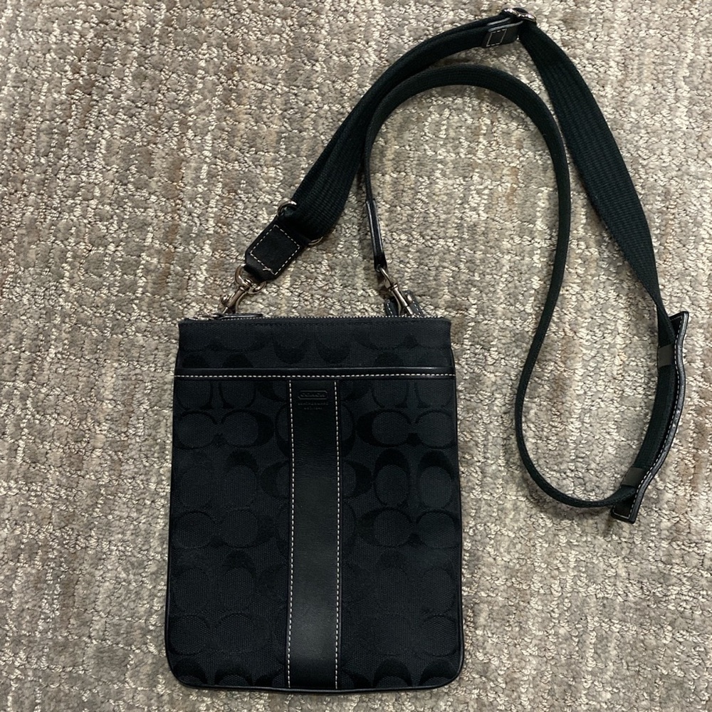 Vintage Coach Black Logo Mini Messenger Bag - Like New